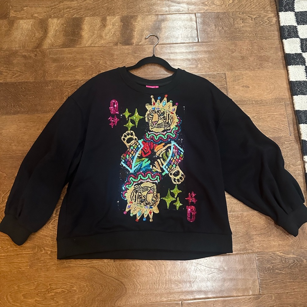 QUEEN OF SPARKLES Tiger King Sweatshirt NWOT